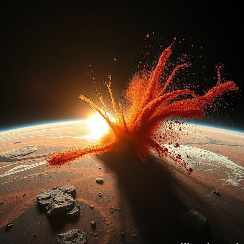 A scientific simulation models the catastrophic consequences of a potential Mars-Earth collision. - Image 3